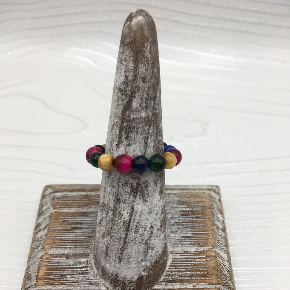 HANDCRAFTED Mixed Tiger Eye Stretch Bead Ring